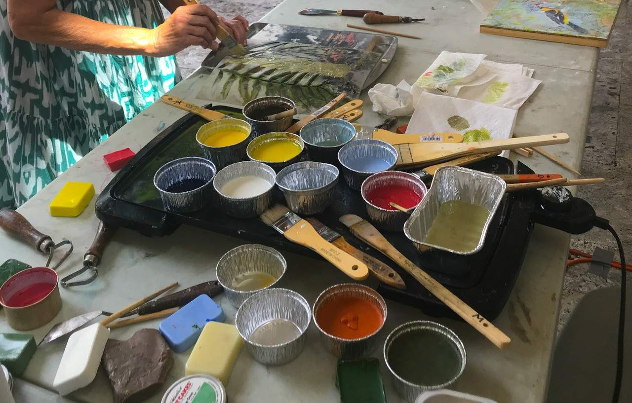Andrea Clement Encaustic Workshop at Deering Estate in Miami, FL